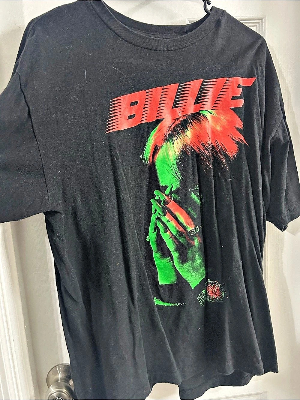 Billie Eilish Green Jumbo Portrait Graphic T-Shirt